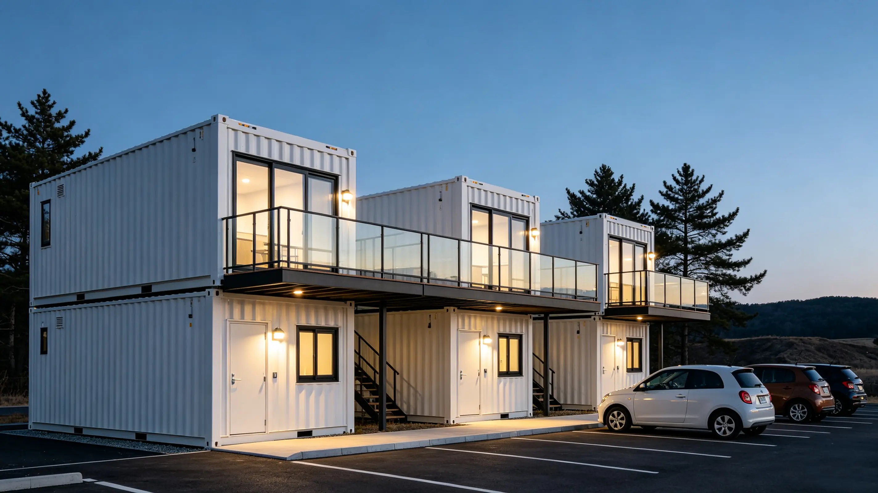 Voorafvervaardigde houer-motelkonstruksie