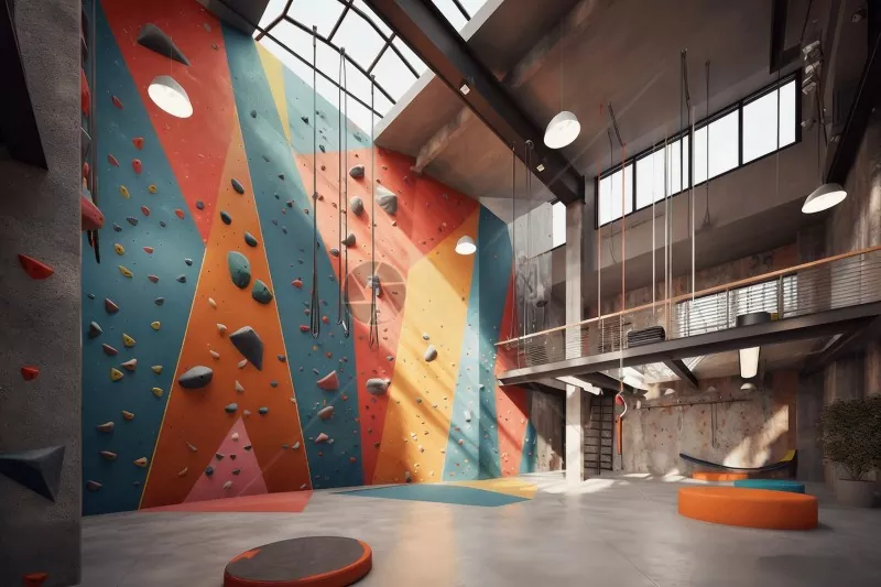Staal-gestruktureerde binnenshuise klimgimnasium